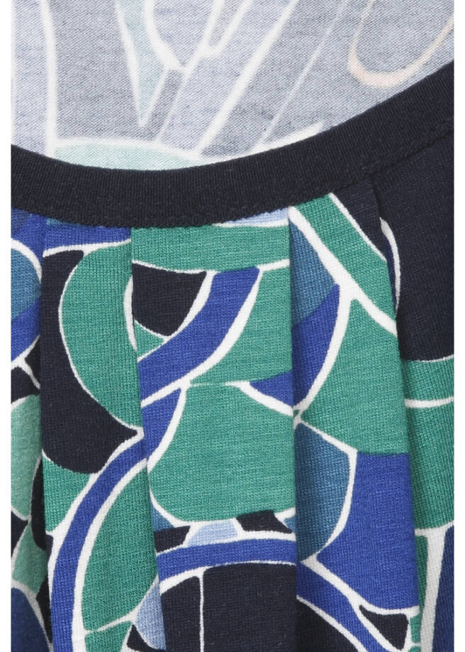 Feminines 3/4-Arm-Shirt mit floralem, abstraktem Muster / 