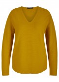 Legerer Pulli aus reiner Baumwolle mit V-Ausschnitt /