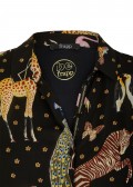 Fließende Viskose-Print-Bluse mit Hemdkragen /