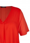 Luftige Schlupfbluse mit unifarbenem Stoff /