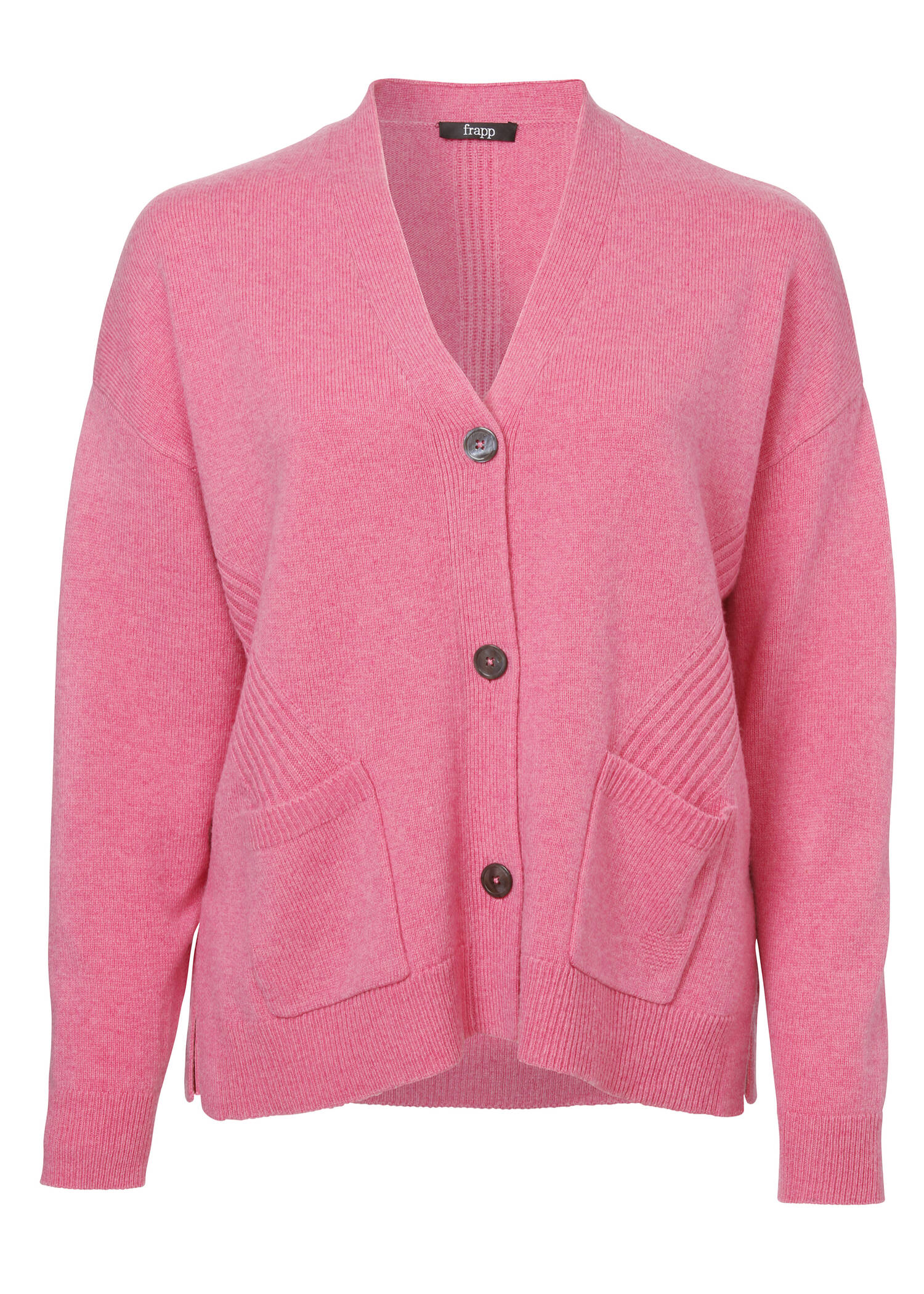 Feminine Strickjacke in unifarbenem Stoff /