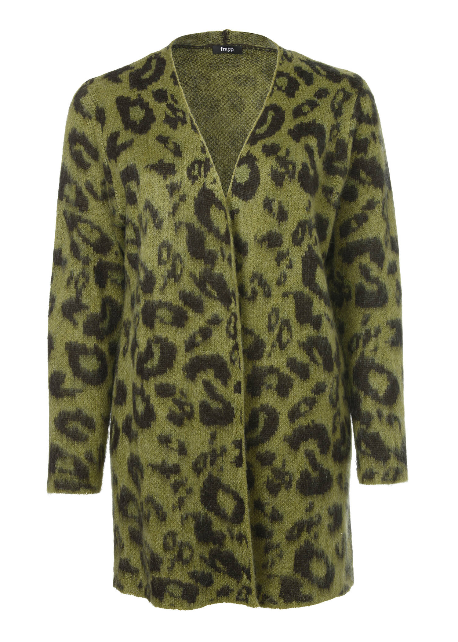 Modische Strickjacke mit Animalprint /
