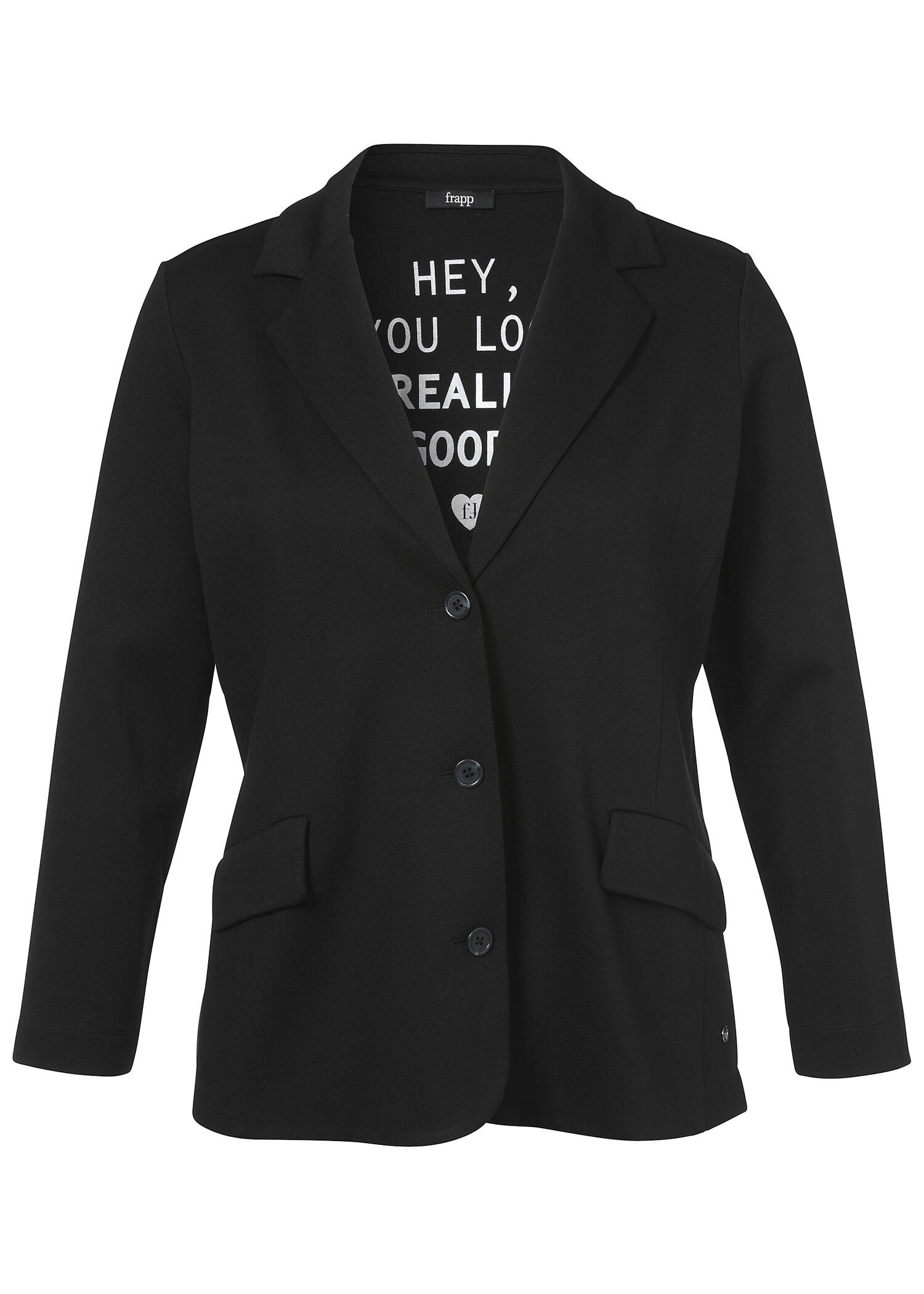 Klassischer Blazer in unifarbenem Stoff /