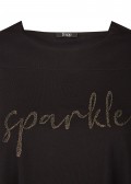 Unifarbenes Shirt mit Wording "sparkle" / 