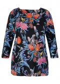 Extravagantes 3/4-Arm-Shirt mit floralem Muster /