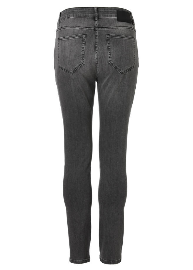 Modische 5-Pocket-Jeans mit unifarbenem Stoff / 