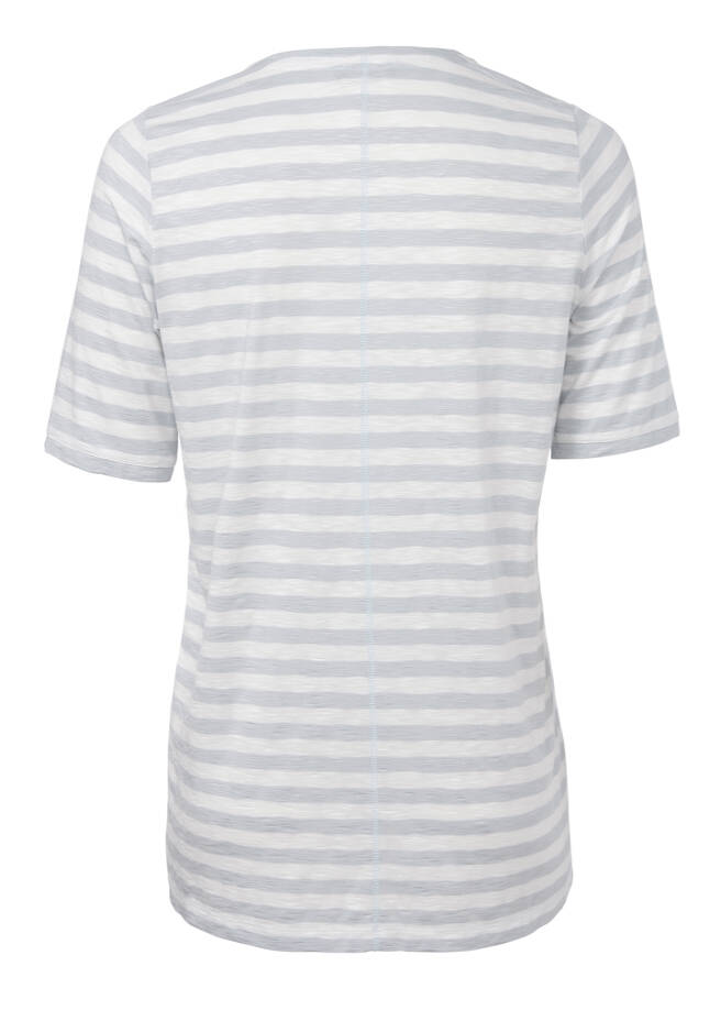 Sportives T-Shirt mit geringeltem Muster / 