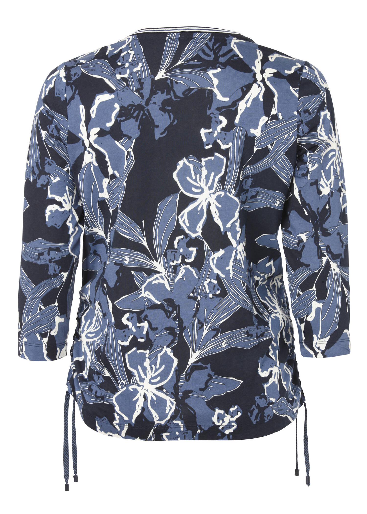 Feminines 3/4-Arm-Shirt mit floralem Allover-Muster /