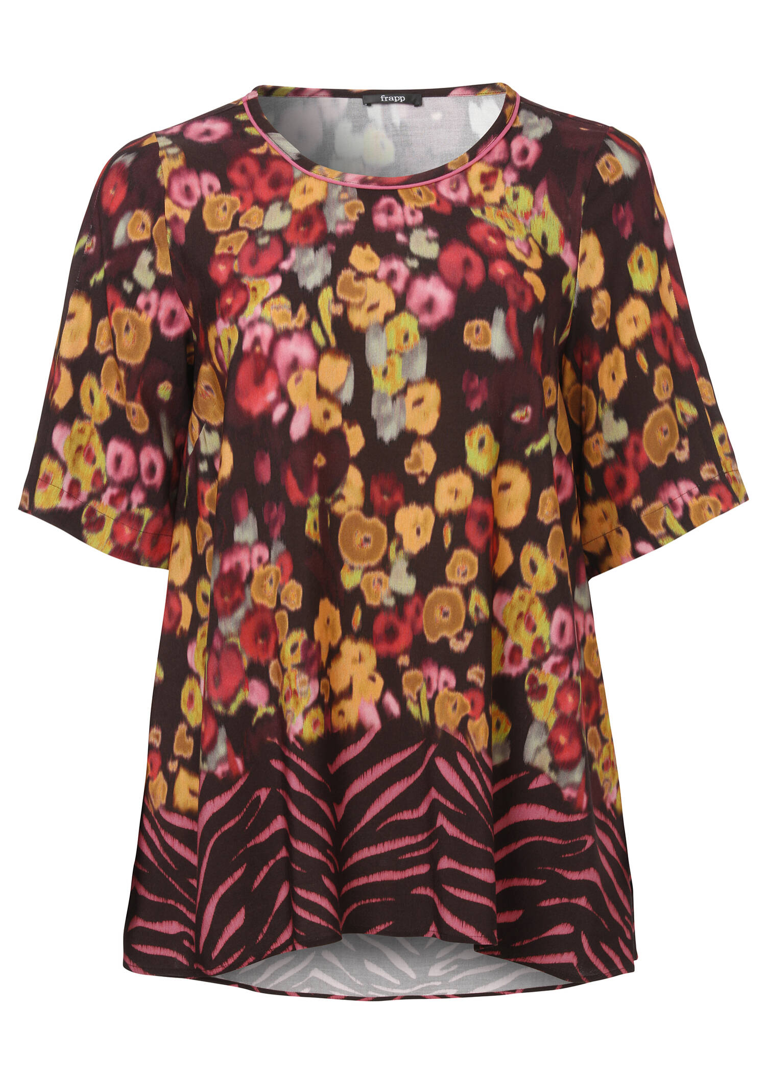 Feminines Blusenshirt mit geblümtem Allover-Muster /