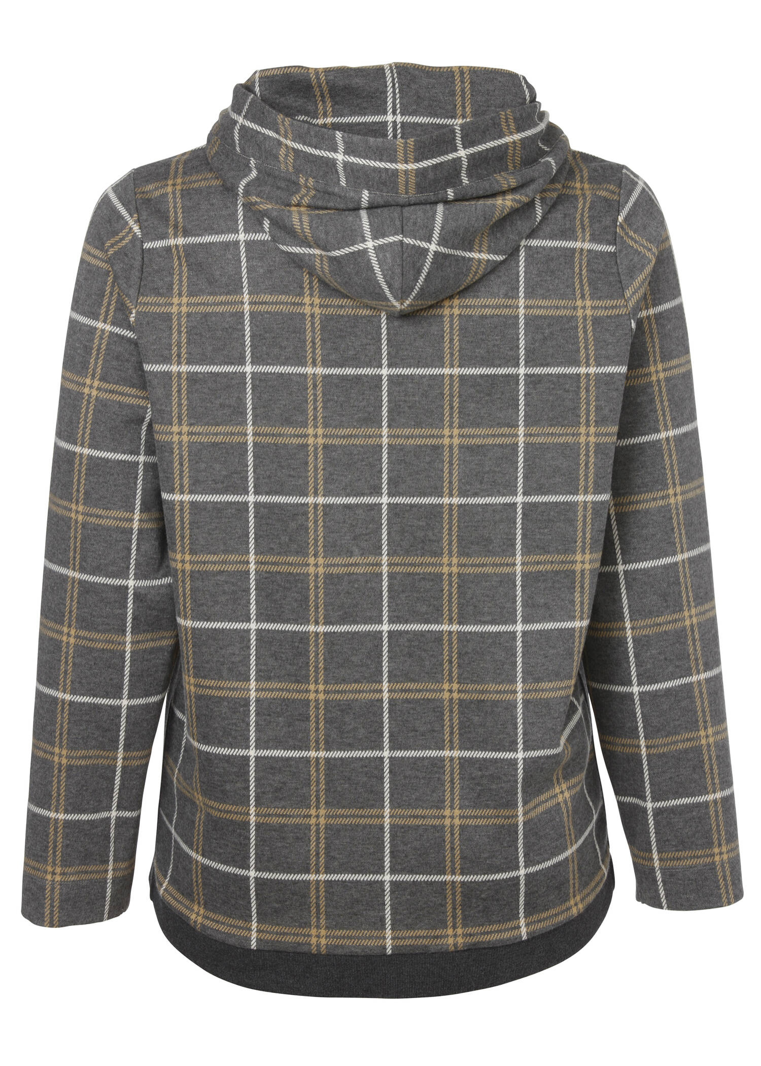 Modisches Kapuzensweatshirt mit kariertem Allover-Muster /