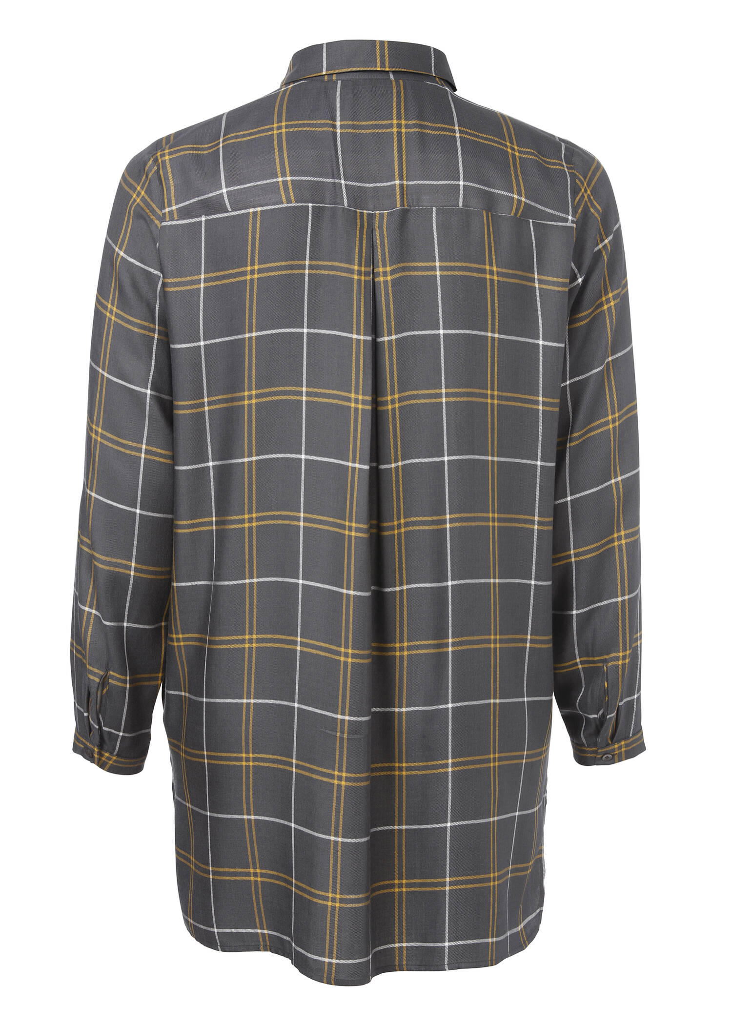 Modische Longbluse mit kariertem Allover-Muster /
