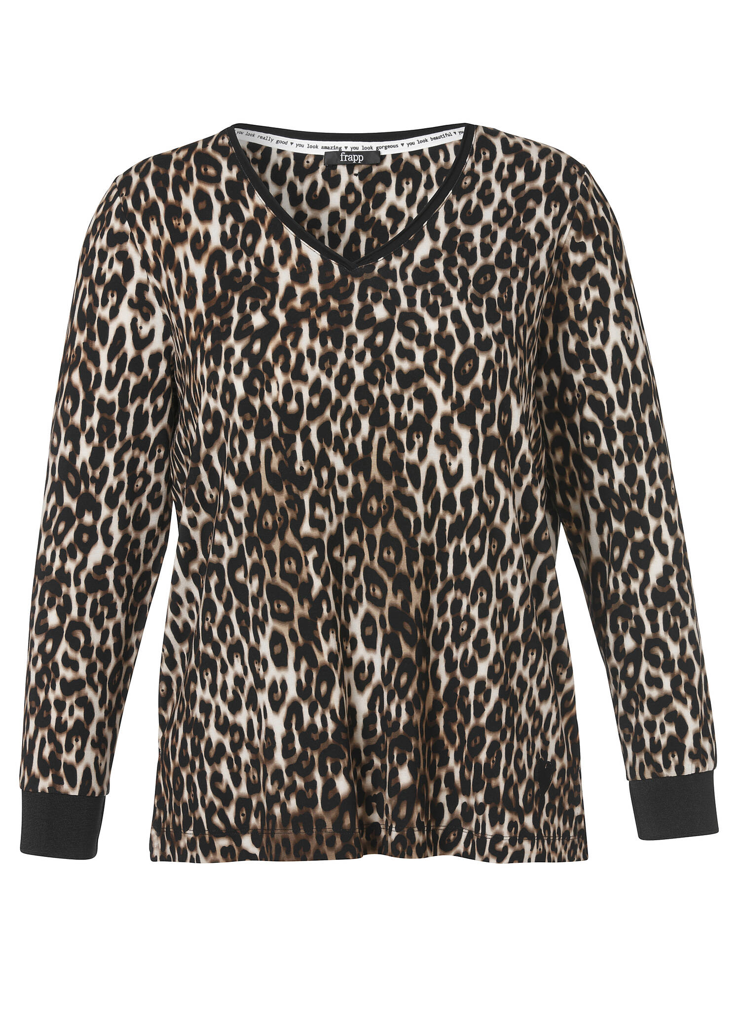 Extrovertiertes Langarmshirt mit abstraktem Animalprint / 