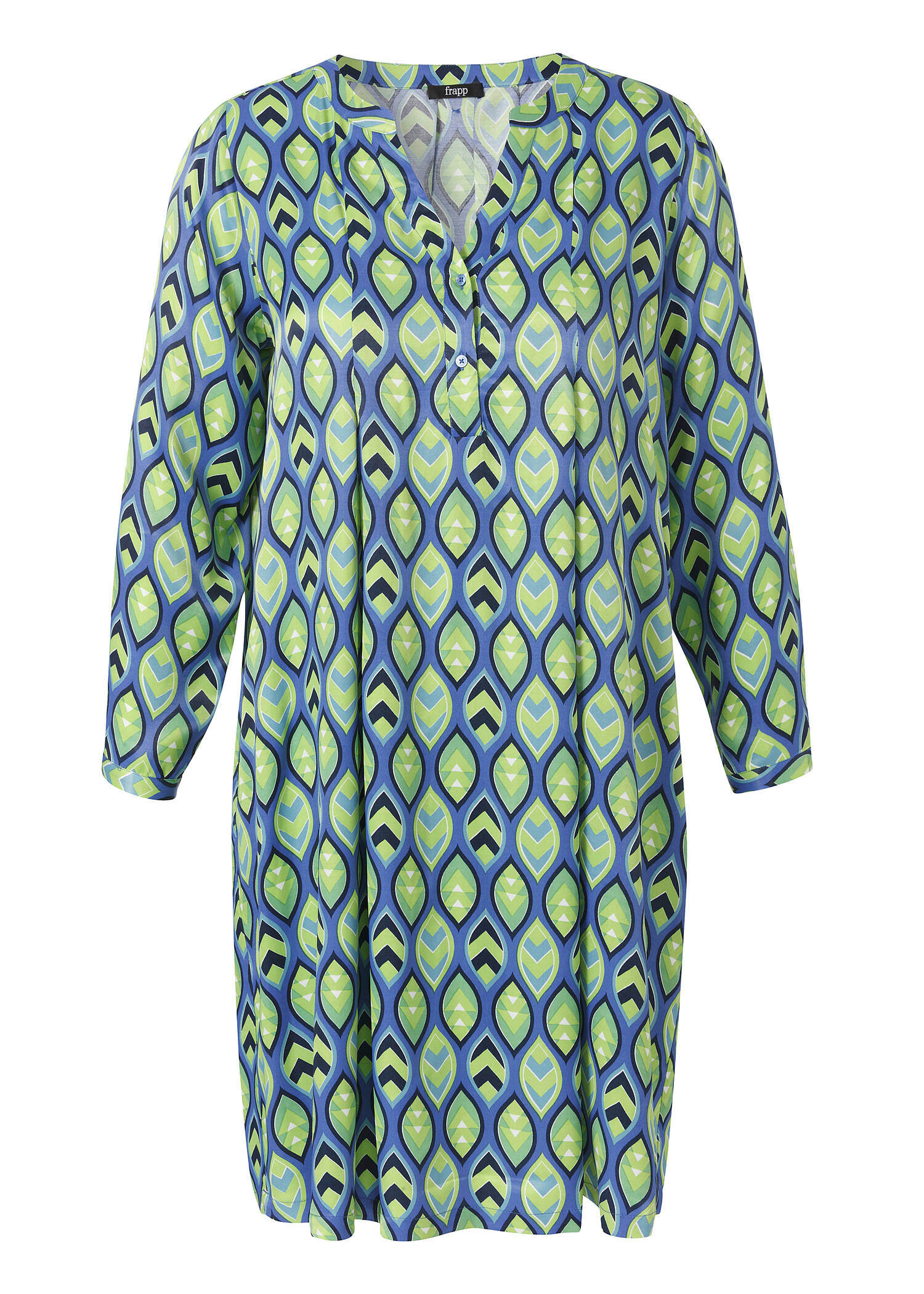 Farbenfrohes Viskose Kleid mit Allover Print /