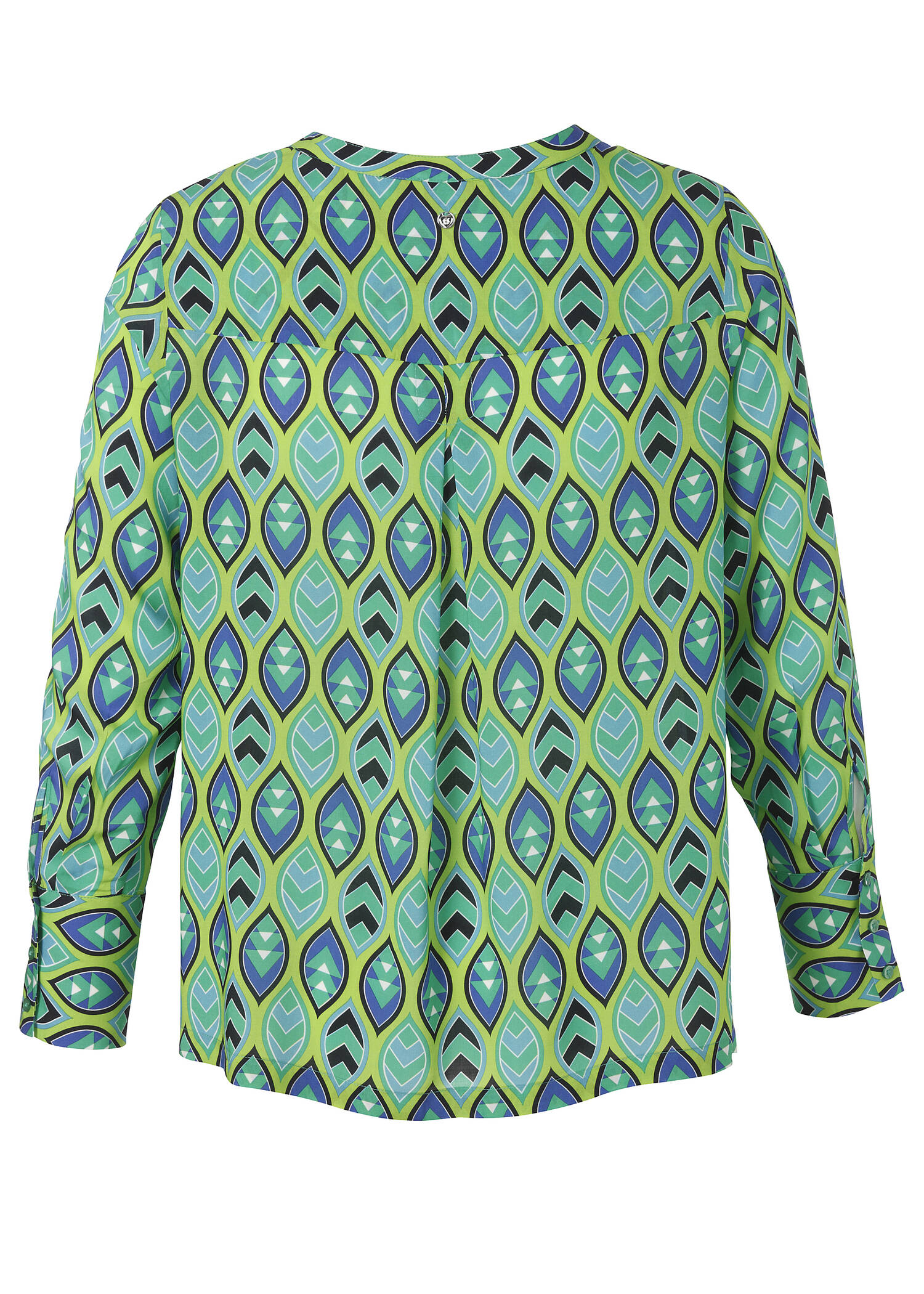 Farbenfrohe Viskose Bluse mit Allover Print und Knöpfung / 