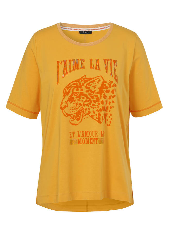 Softes T-Shirt in Apricot mit Front-Print / 