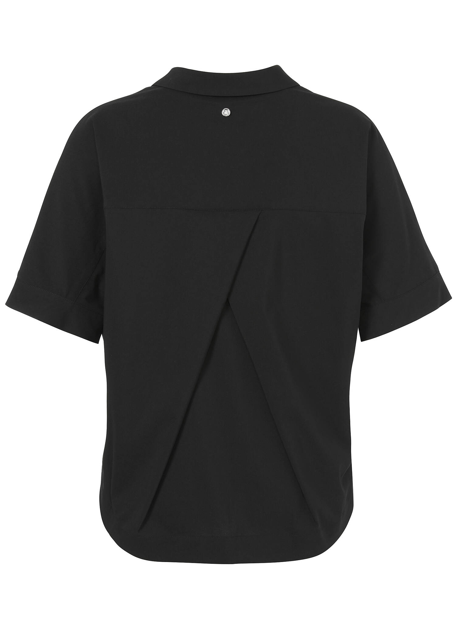 Edle Halbarm- Schlupfbluse in Schwarz mit Blusenkragen /
