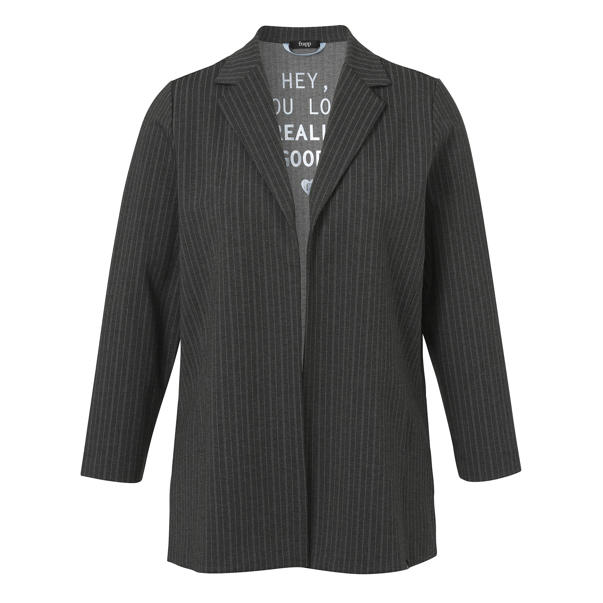 Lässig-elegante Blazer-Jacke mit feinen Längsstreifen