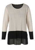 Edler Feinstrick-Pullover mit angesetztem Blusensaum / 