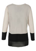 Edler Feinstrick-Pullover mit angesetztem Blusensaum / 