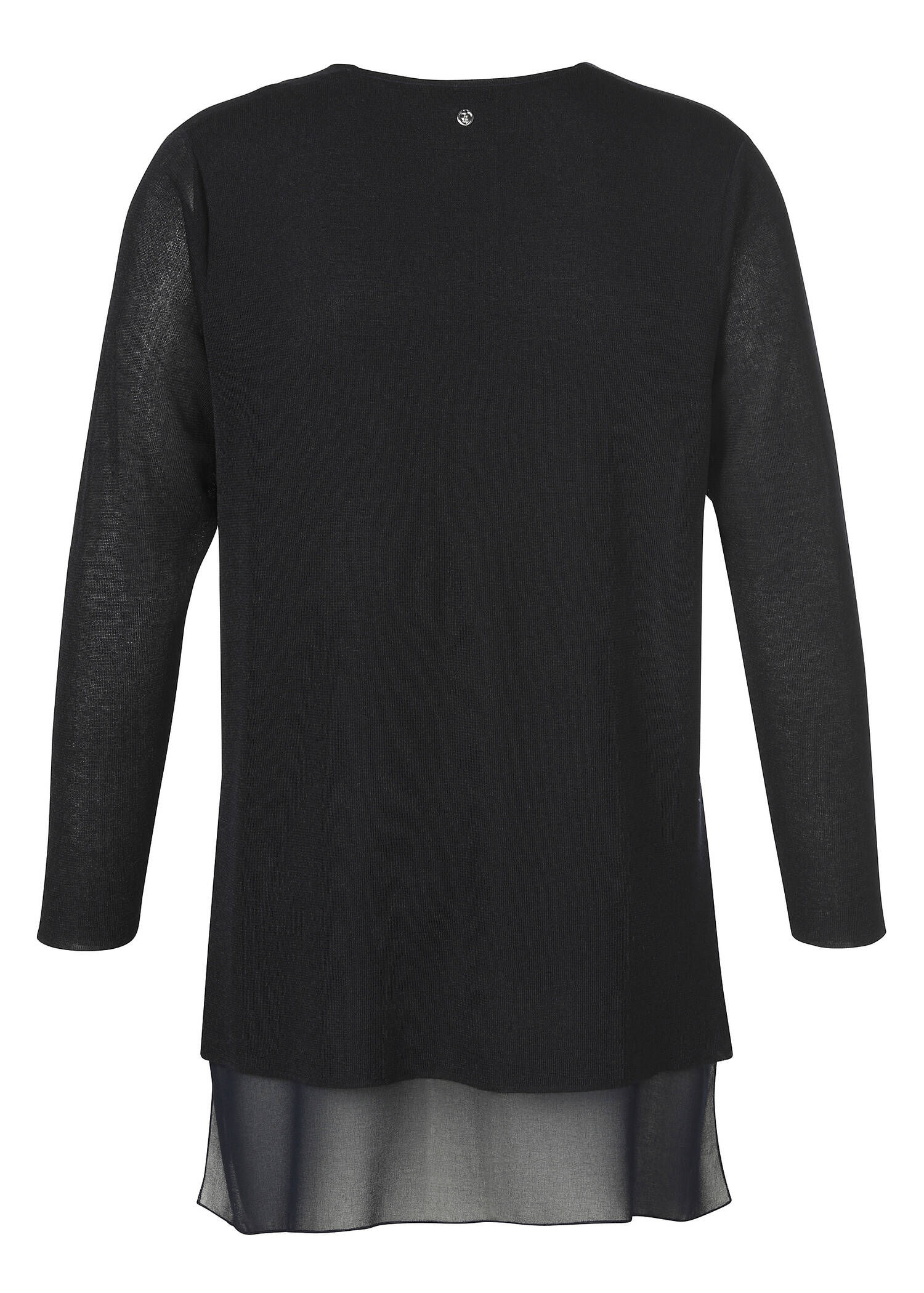 Edle Feinstrick Longjacke mit Blusensaum hinten /