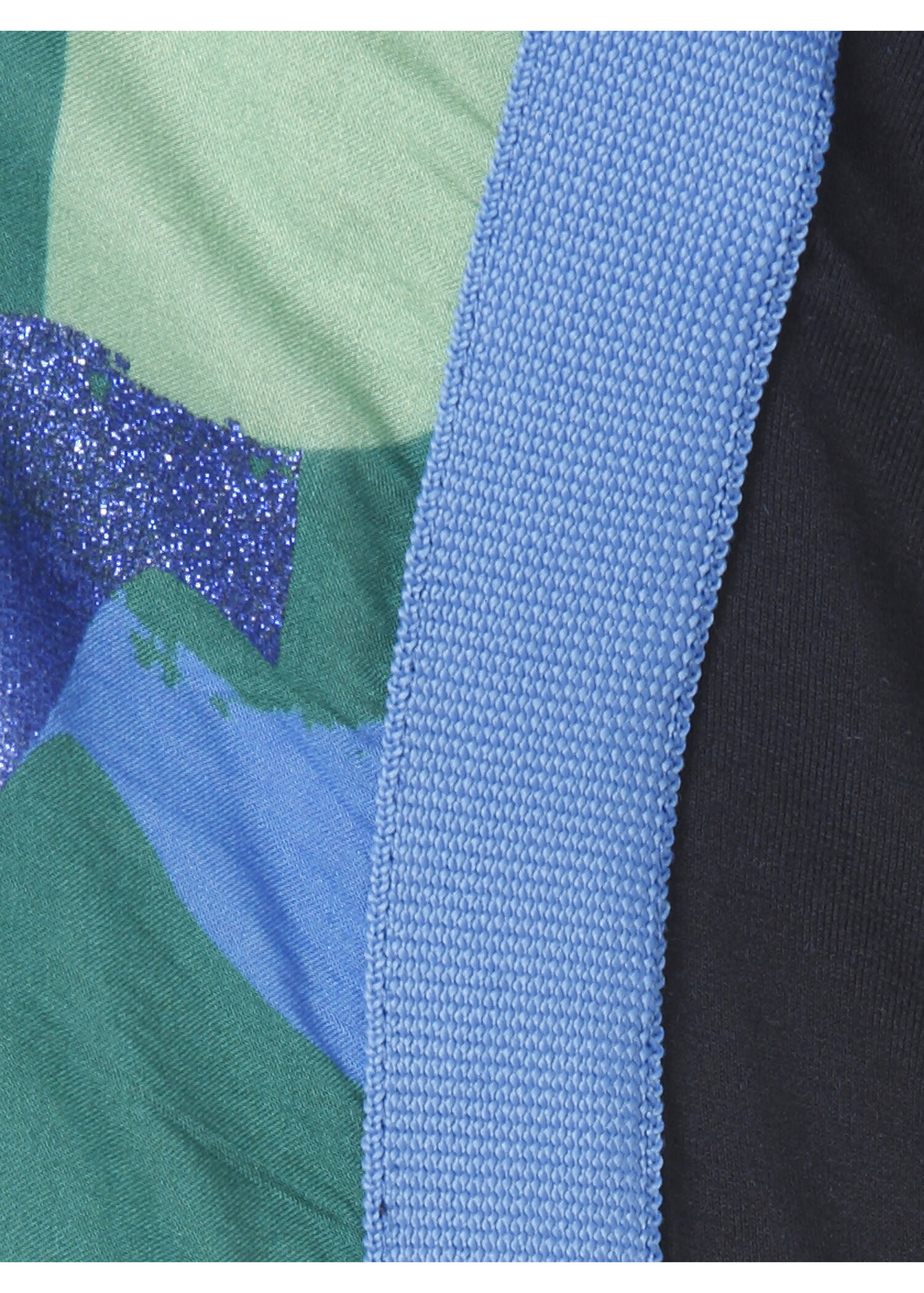 Print Blusenshirt mit dunkelblauem Rückteil /