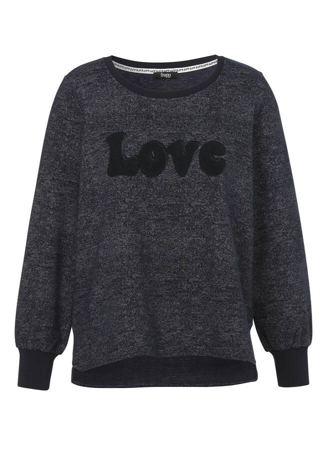 Sweatshirt mit Flock-Print Love / 