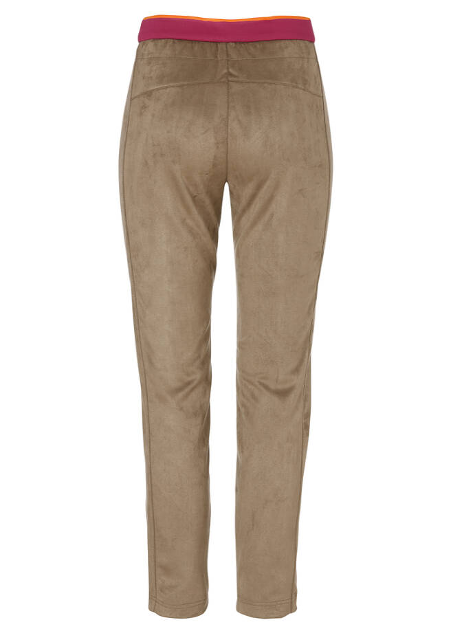 Modern Jogg-Pants aus veganem Veloursleder / 