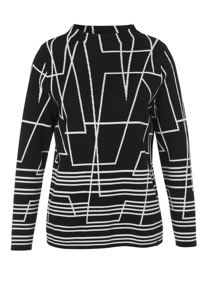 Black & White Feinstrick-Pullover / 