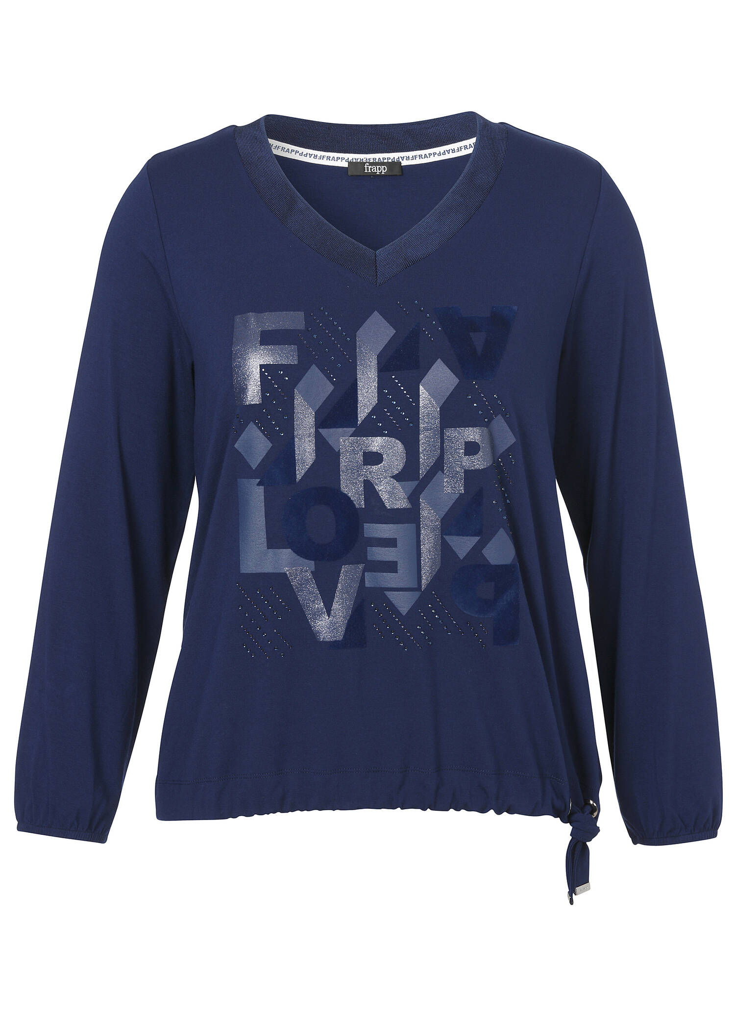 Langarm-Shirt mit geschmücktem Front-Motiv /