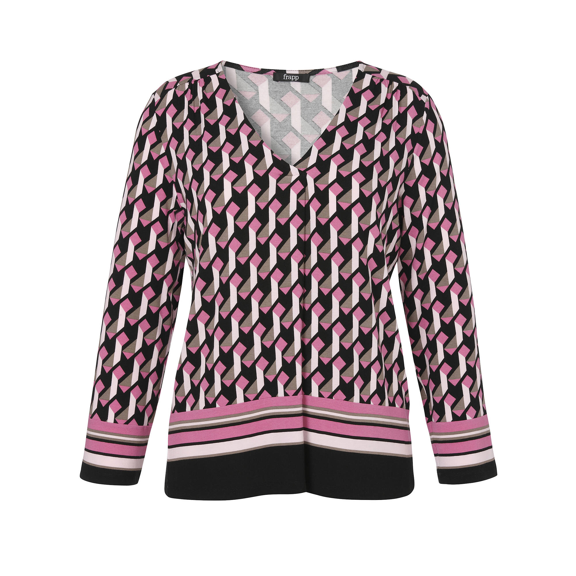 Langarm-V-Shirt mit Allover-Print