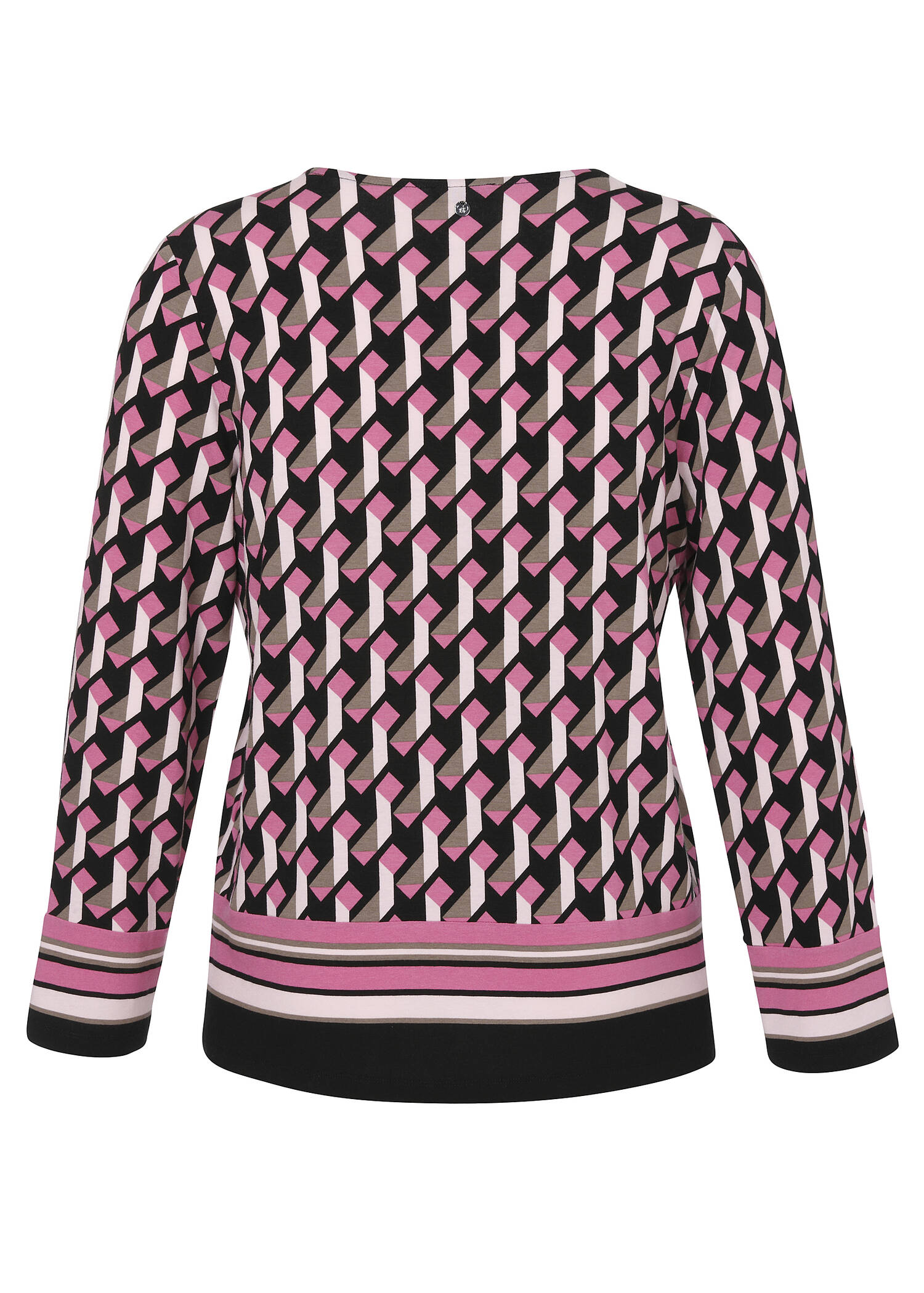 Langarm-V-Shirt mit Allover-Print /