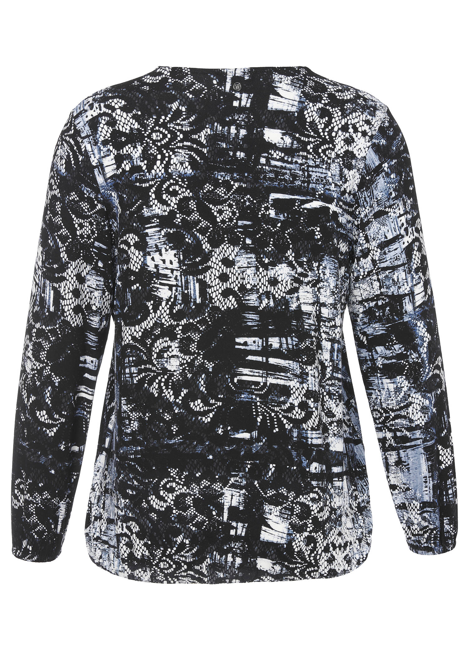 Allover Print Shirt mit V-Ausschnitt /