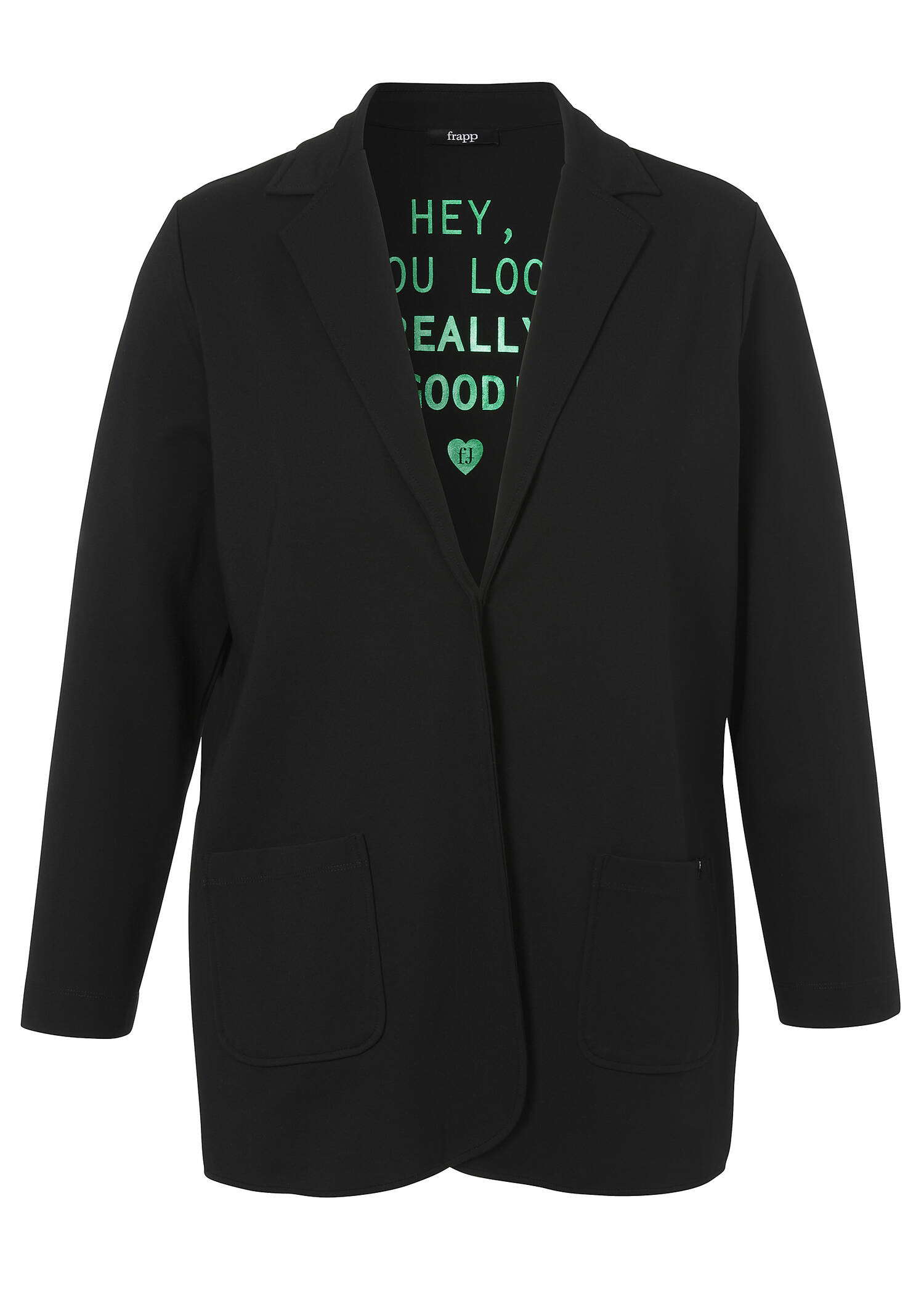 Moderner Blazer in unifarbenem Design /