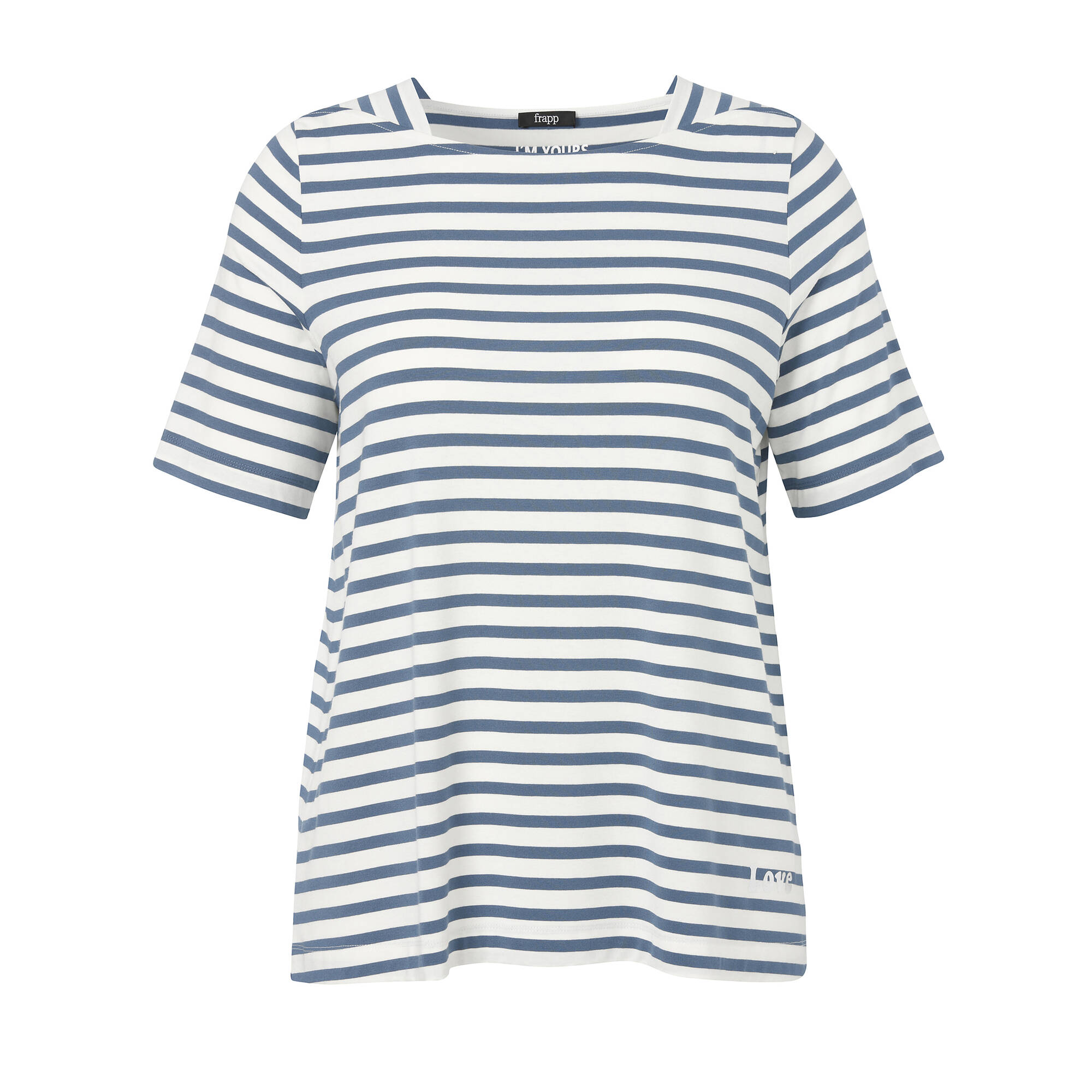 Ringel Shirt aus Viskose-Jersey mit U-Boot-Ausschnitt