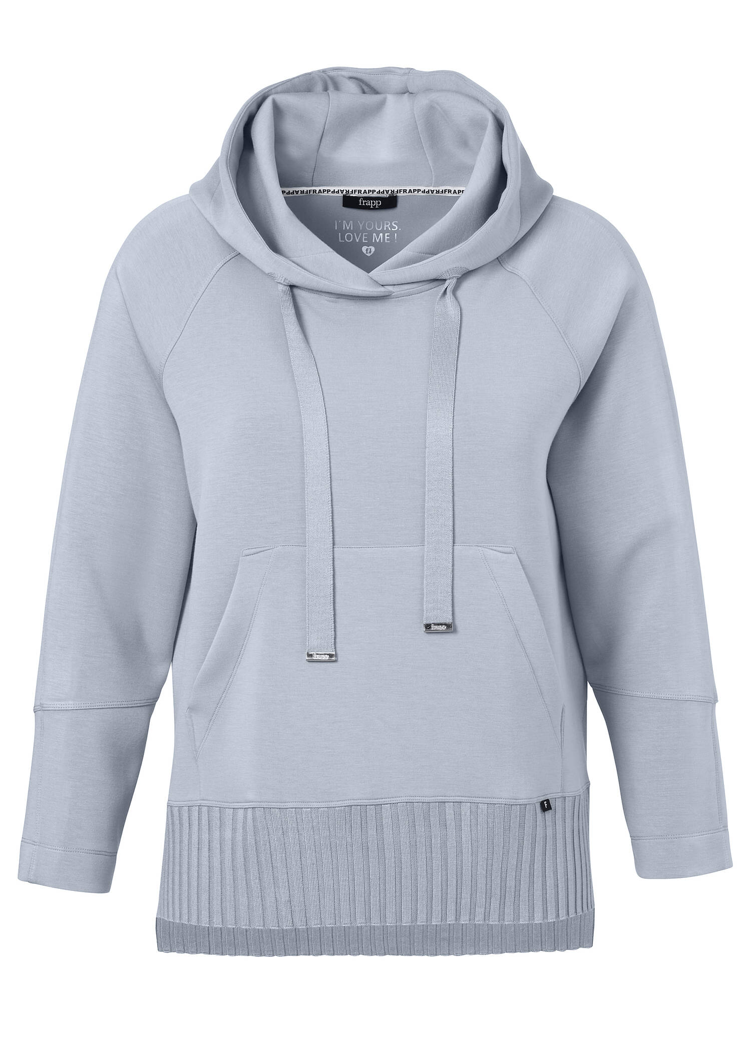 Klassischer Hoodie mit gestricktem Rippbund /
