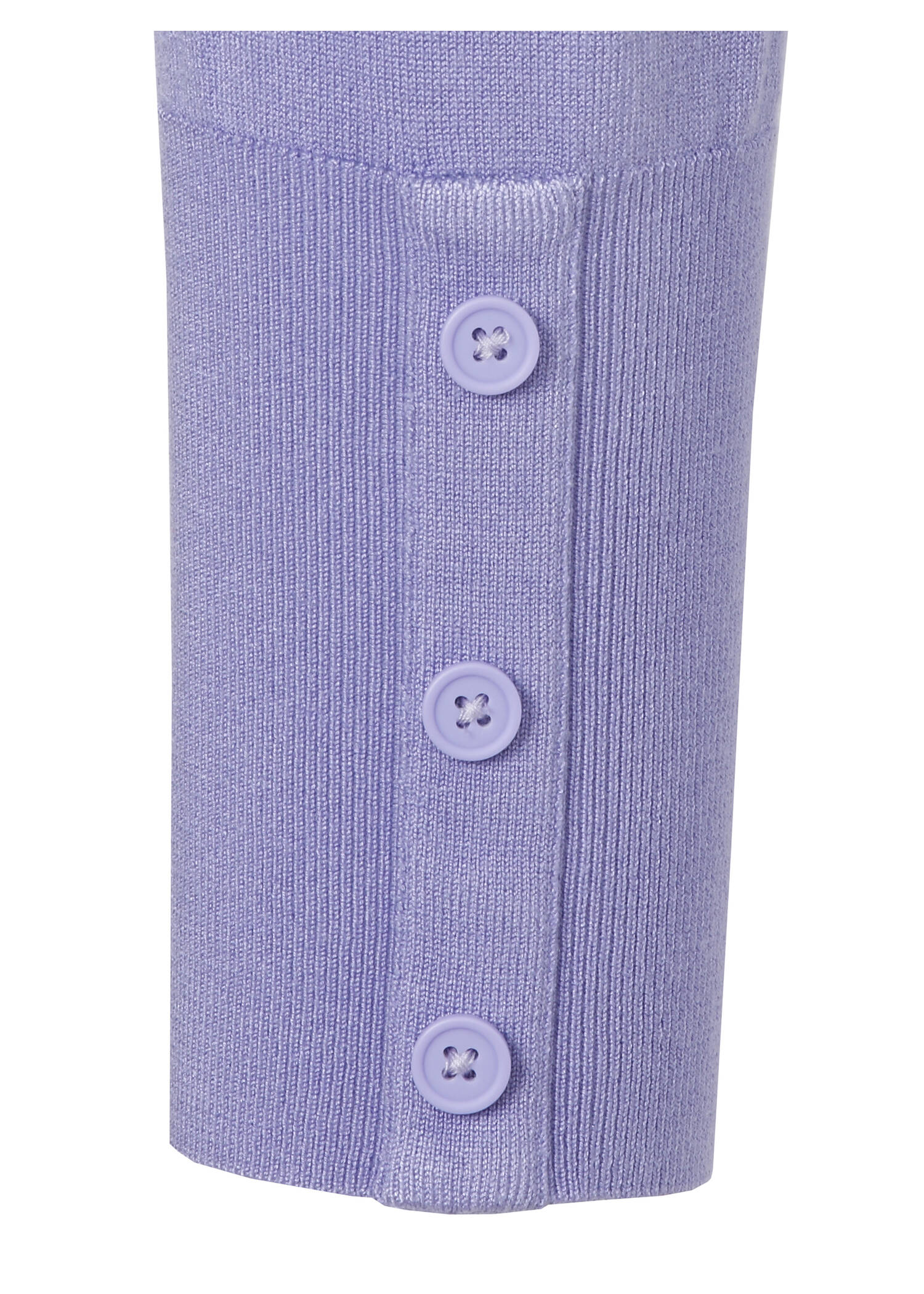 Einfarbige Feinstrickjacke mit breiten Rippbündchen /