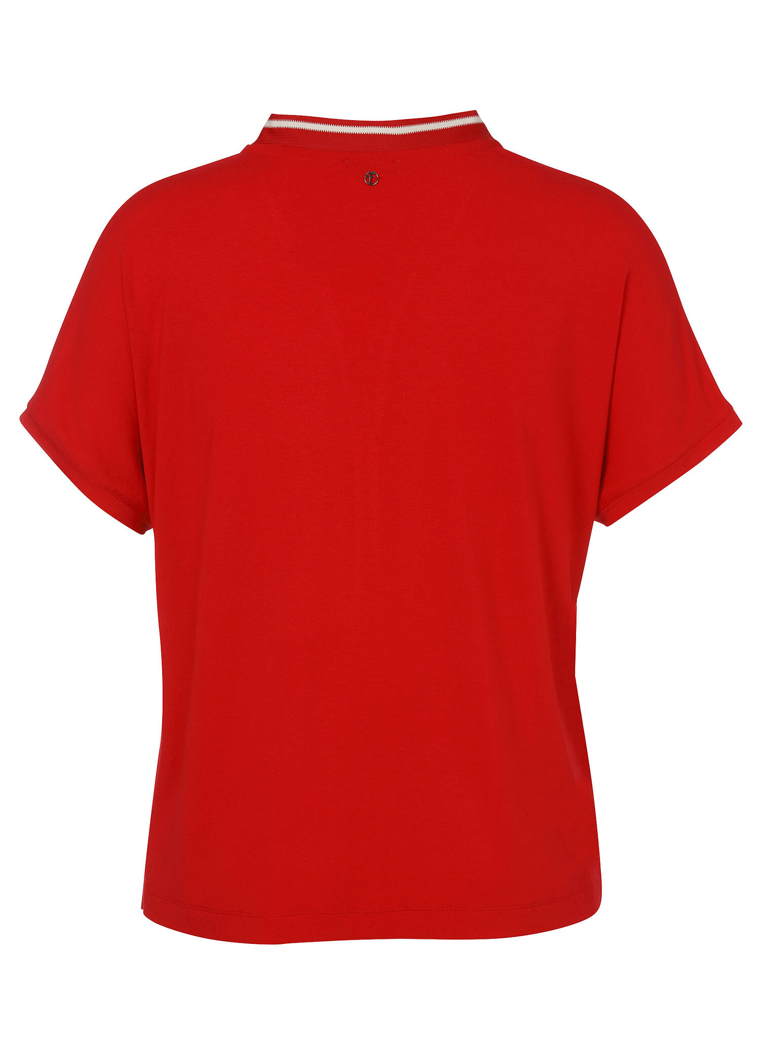 Print Blusenshirt mit einfarbigem Jerseyrücken /