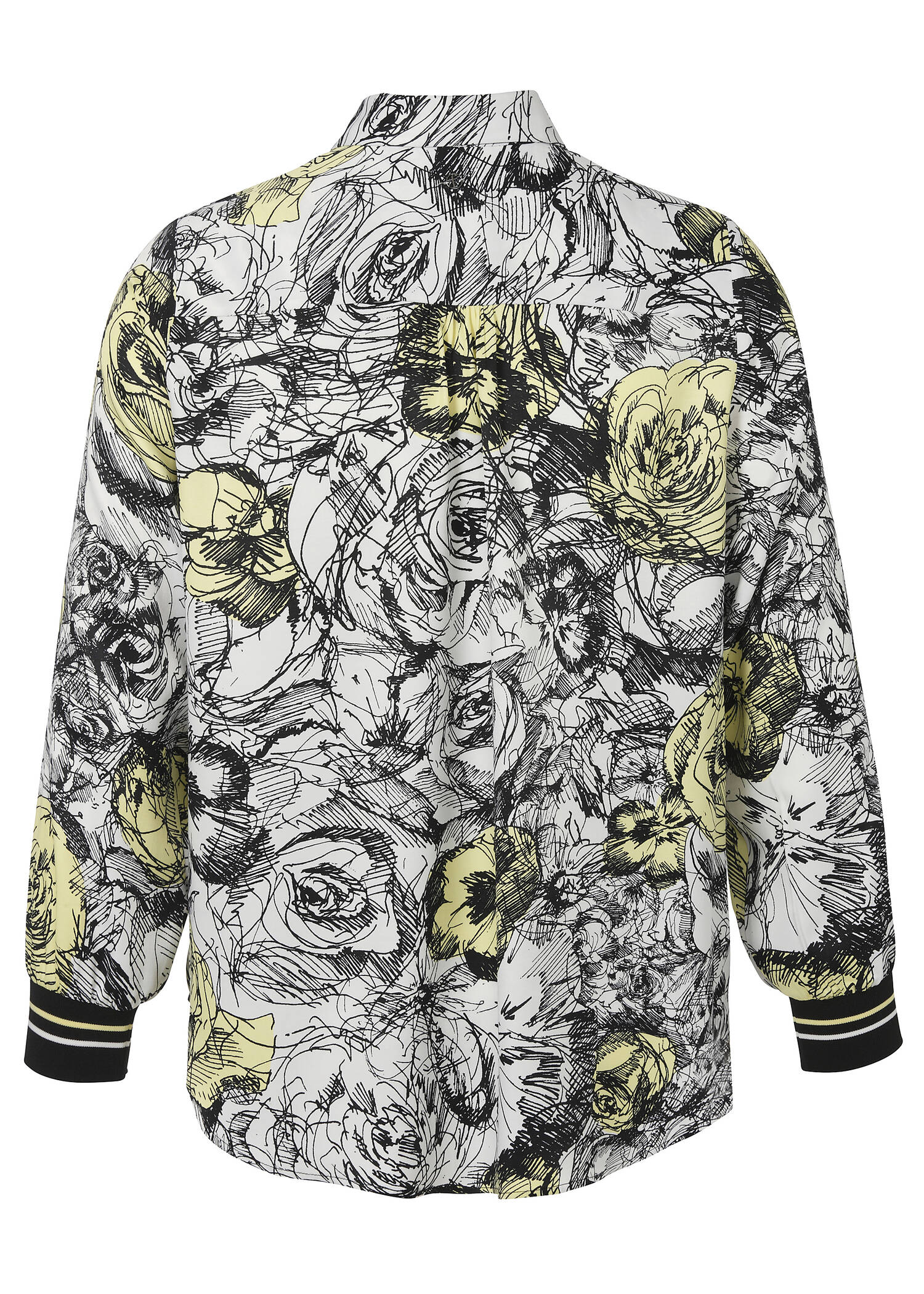 Viskosebluse mit Rippbündchen am Ärmel /