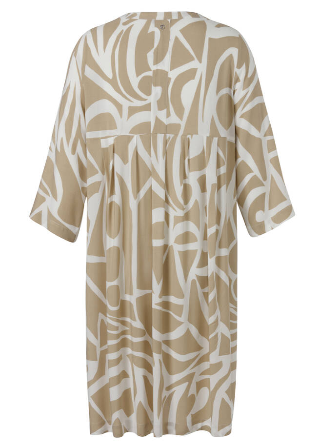 Luftiges Viskosekleid mit Bicolor-Print Powder & Offwhite / 