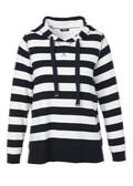 Gestreiftes Sweatshirt mit Kapuze im Marine-Look / 