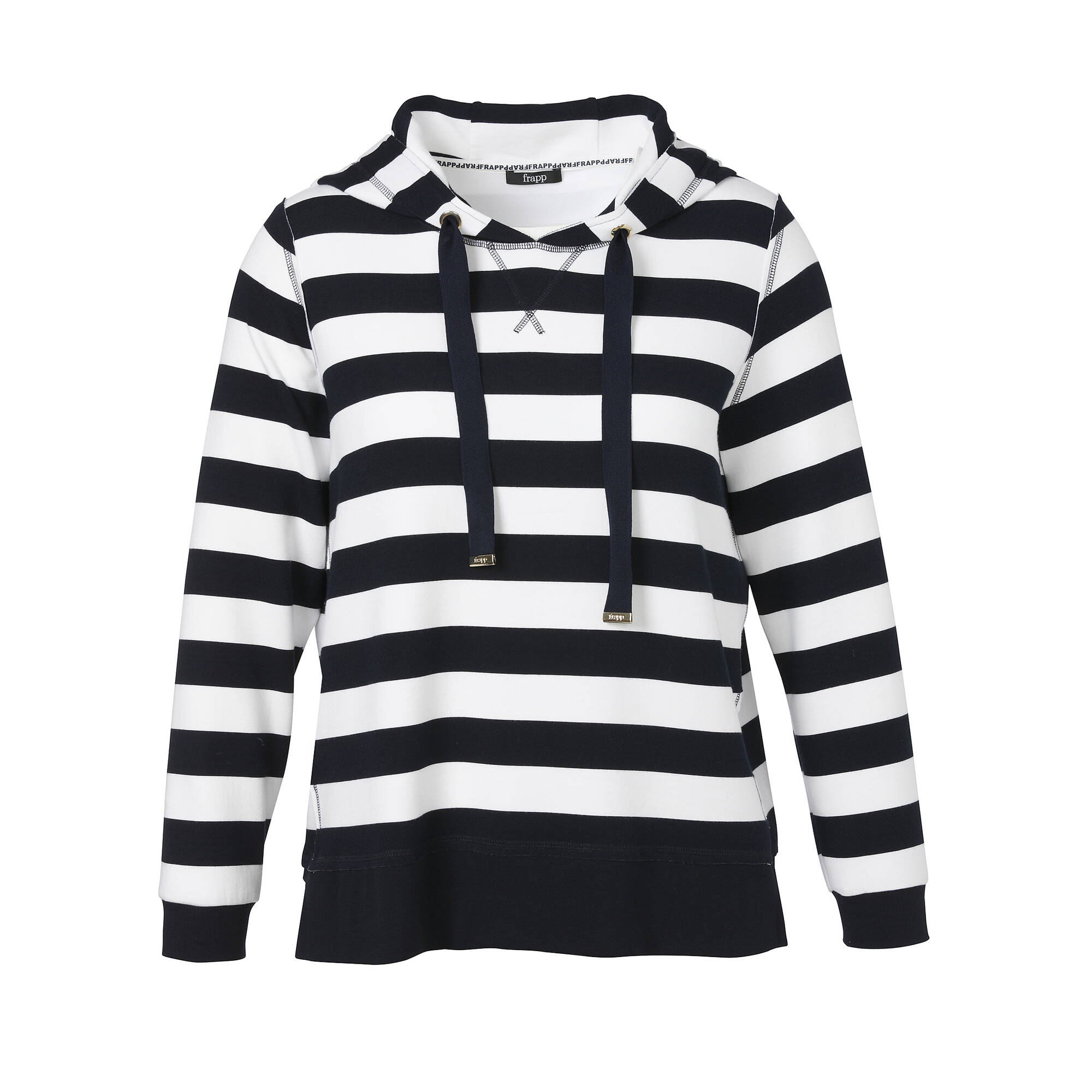 Gestreiftes Sweatshirt mit Kapuze im Marine-Look