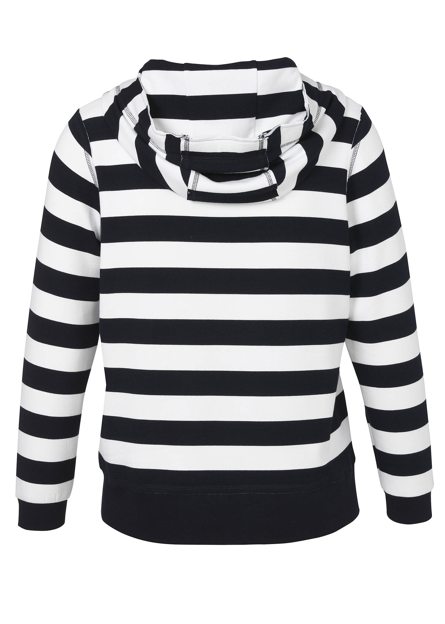 Gestreiftes Sweatshirt mit Kapuze im Marine-Look / 