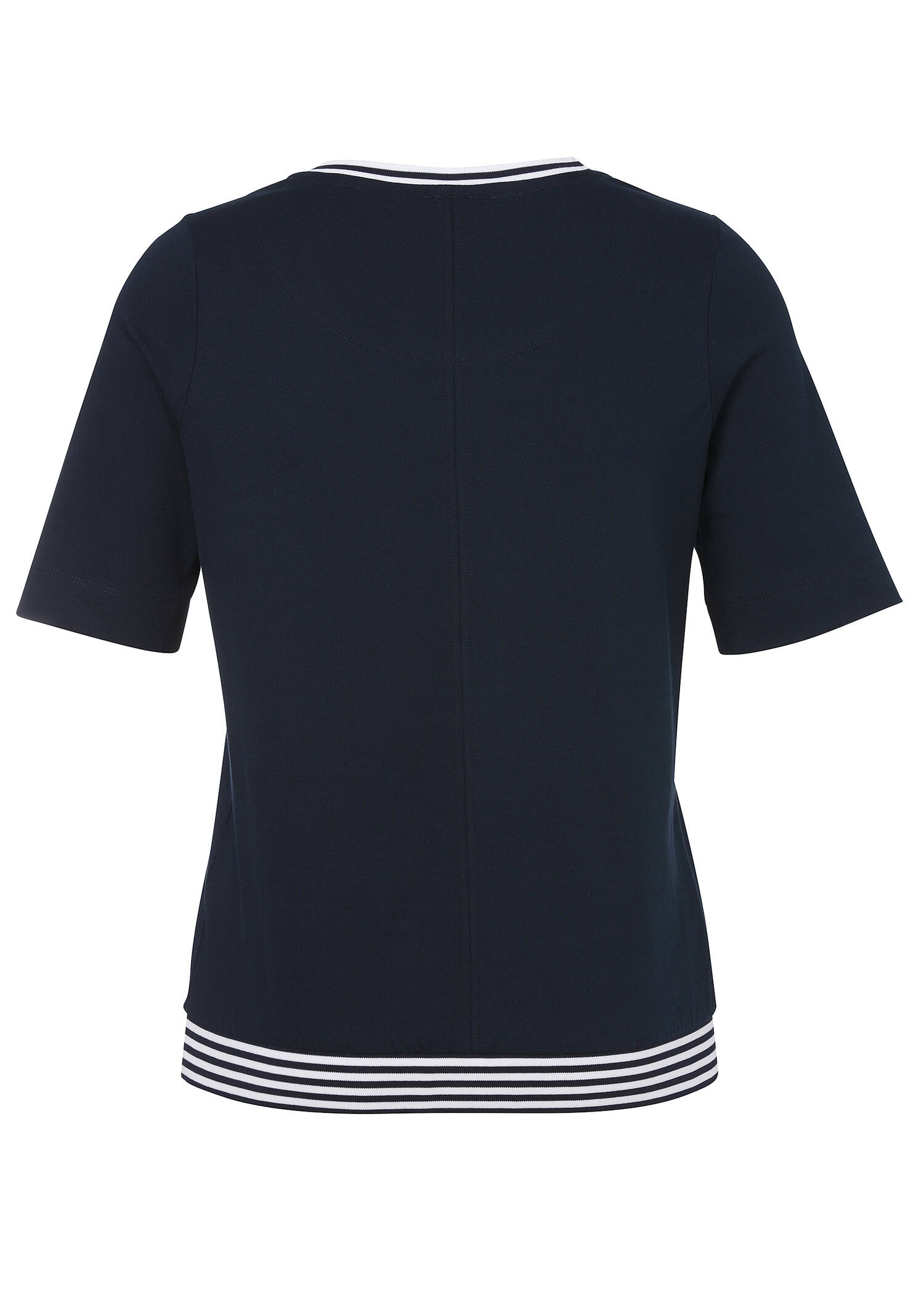 Baumwoll-Stretch Halbarmshirt mit Ringelbund /