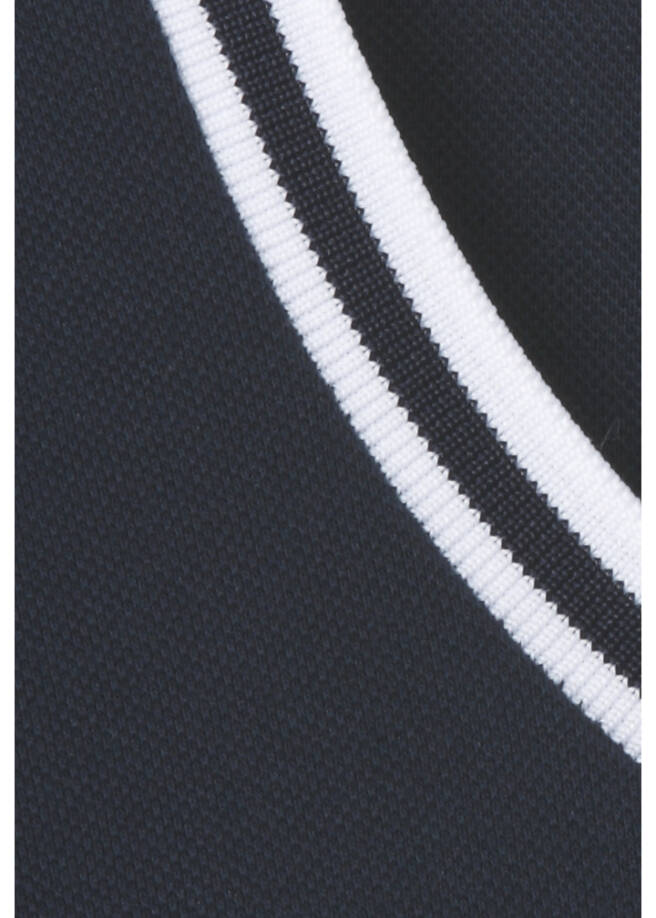 Baumwoll-Stretch Halbarmshirt mit Ringelbund / 