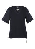 Marineblaues T-Shirt mit Blusenärmeln / 
