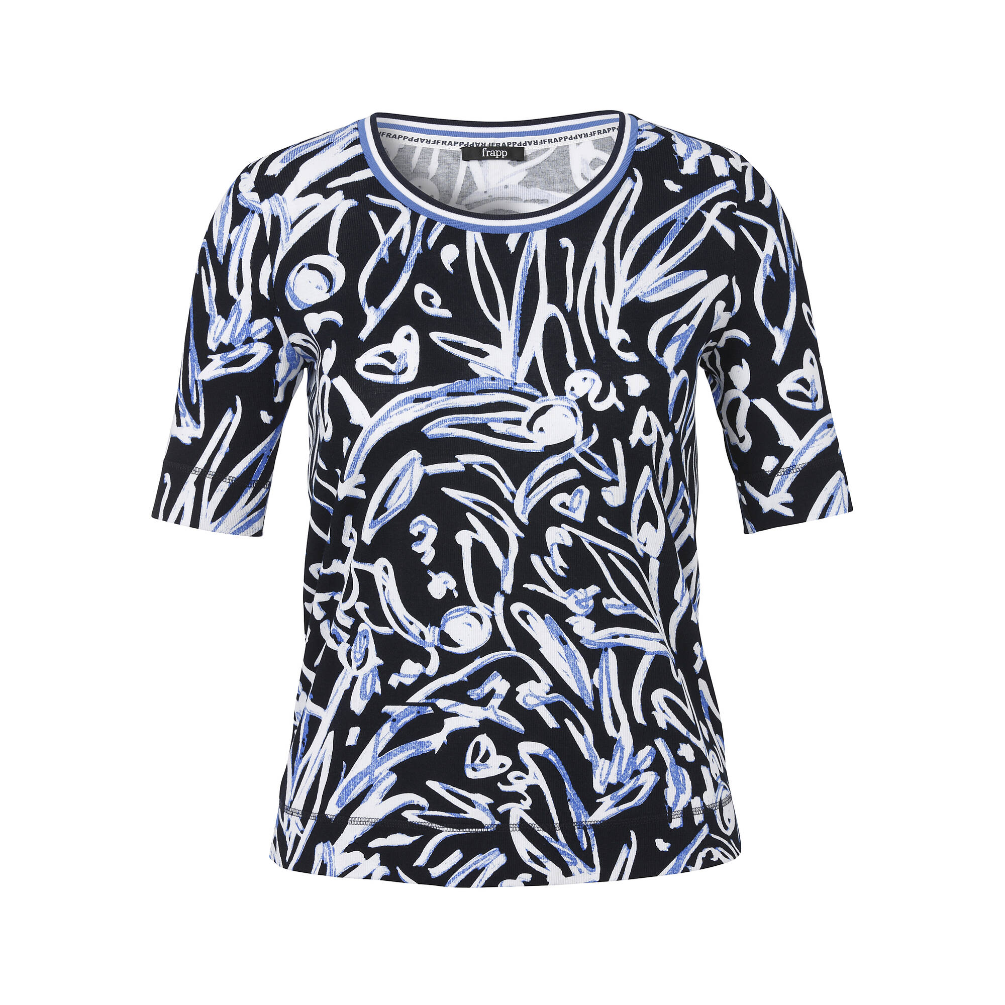 Softes Baumwoll-Stretch Print-Shirt Halbarm