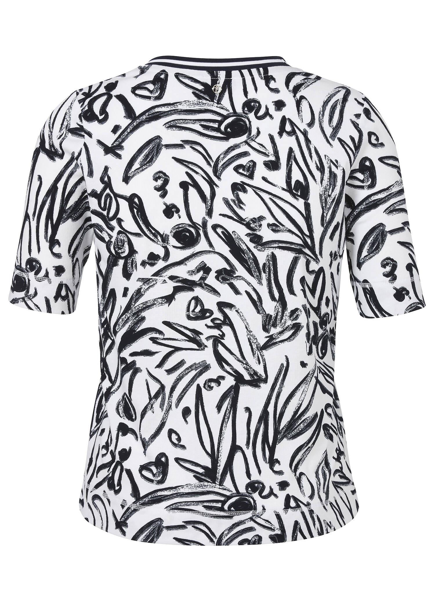 Softes Baumwoll-Stretch Print-Shirt Halbarm /