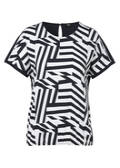 Softes Baumwoll-Jersey Print-Shirt Navy / White / 