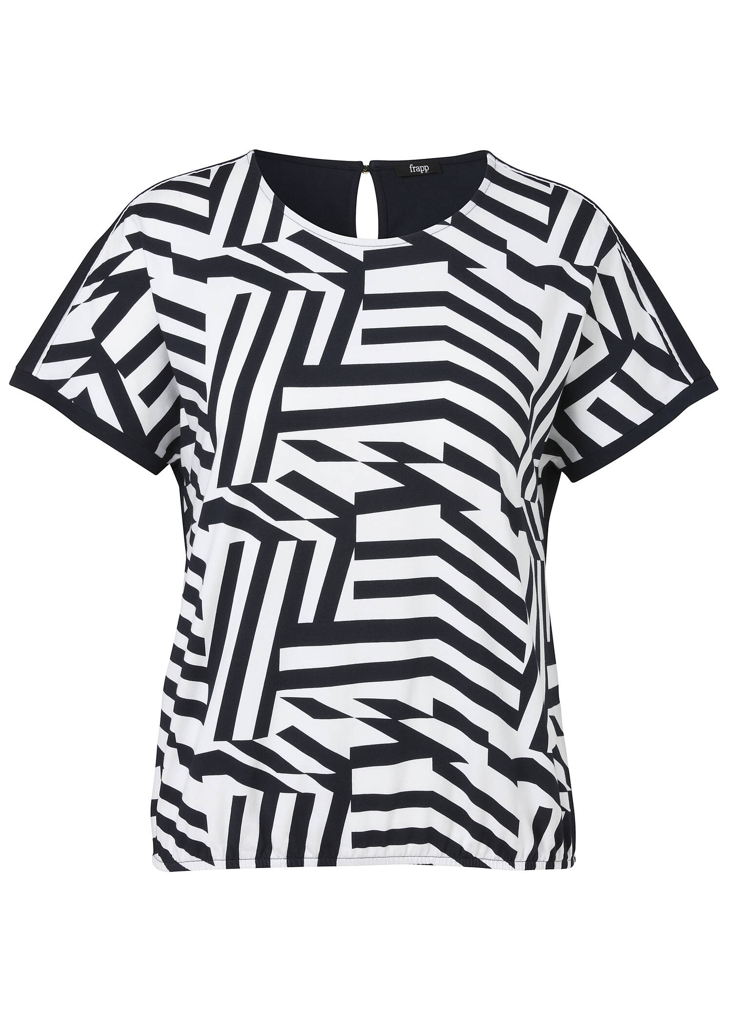 Softes Baumwoll-Jersey Print-Shirt Navy / White /