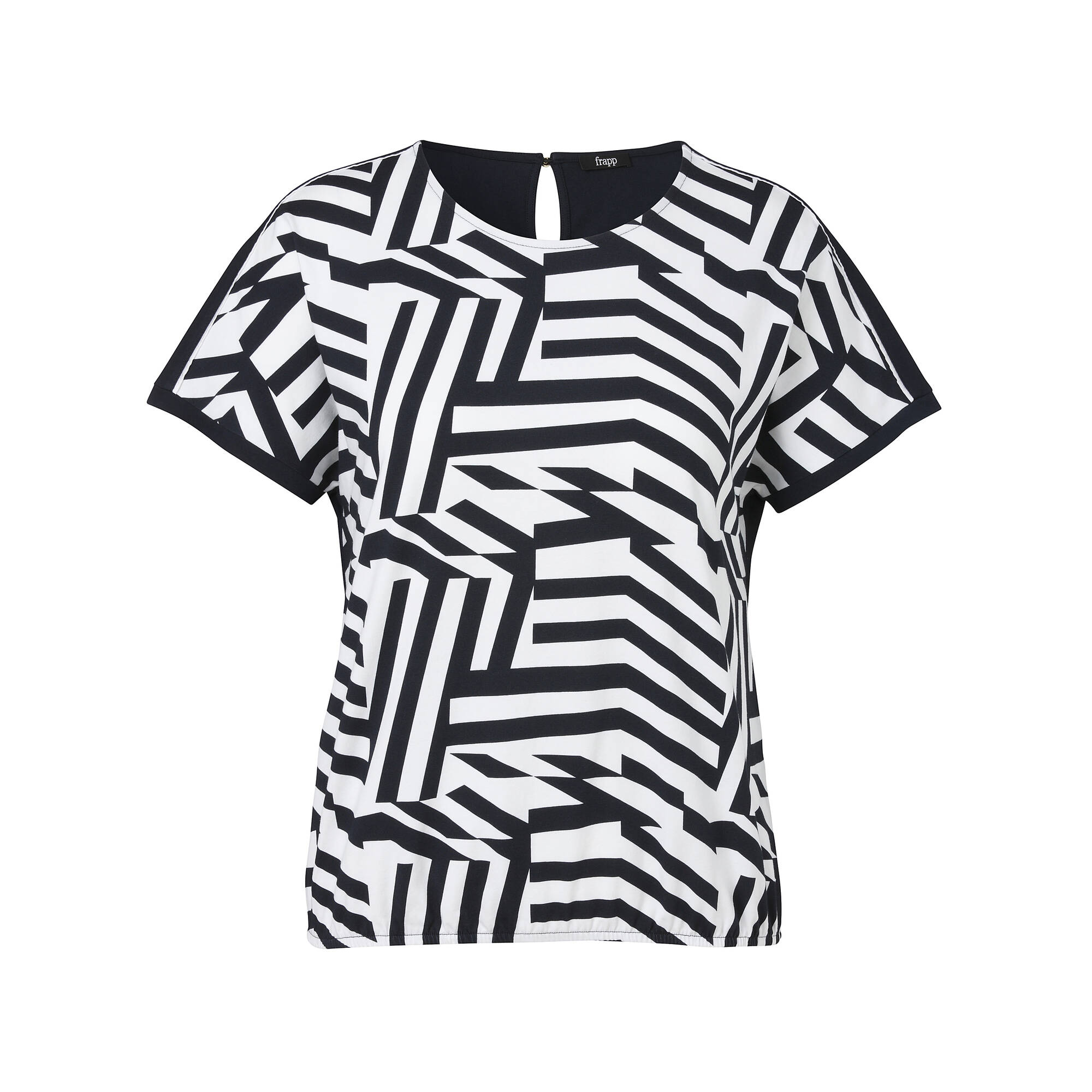 Softes Baumwoll-Jersey Print-Shirt Navy / White